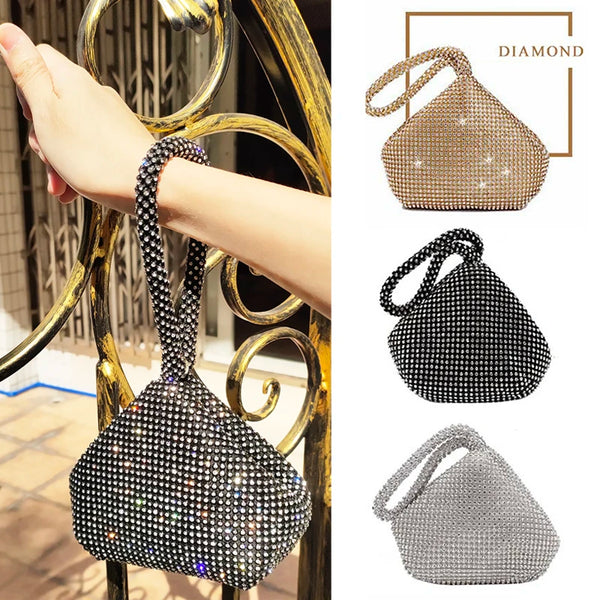 Soft Rhinestones Evening Bags Zipper Diamonds Mini Clutch Black Gold Silver Party Handbags Female Luxury Purse Wallets