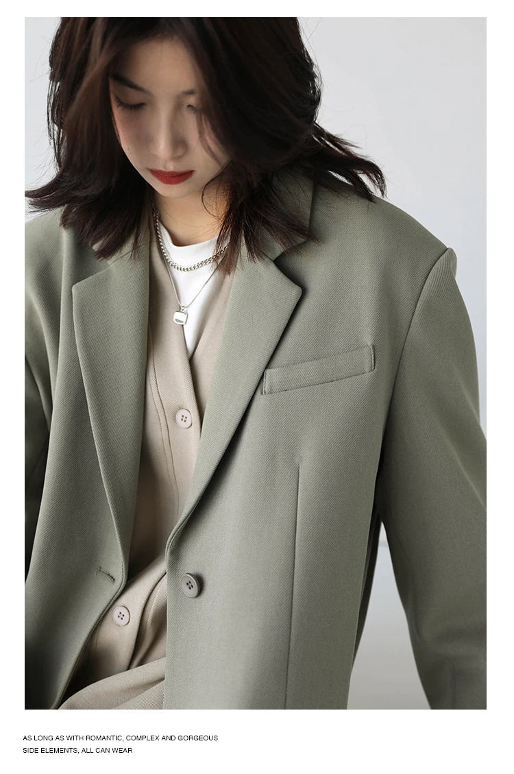 CHICVEN  Women Office Lady Blazer Cuff Embroidery Wide Shoulder Twill Suit Women's Autumn Ladies Outerwear  Stylish Tops