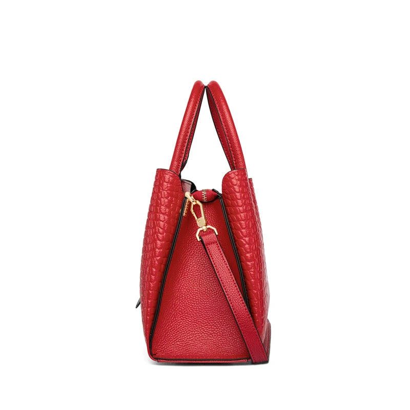 ZOOLER New Classic 100% Genuine Leather Handbag Lucky Red Luxury Totally Skin Leather Shoulder bags Women Formal Tote Bag Brand