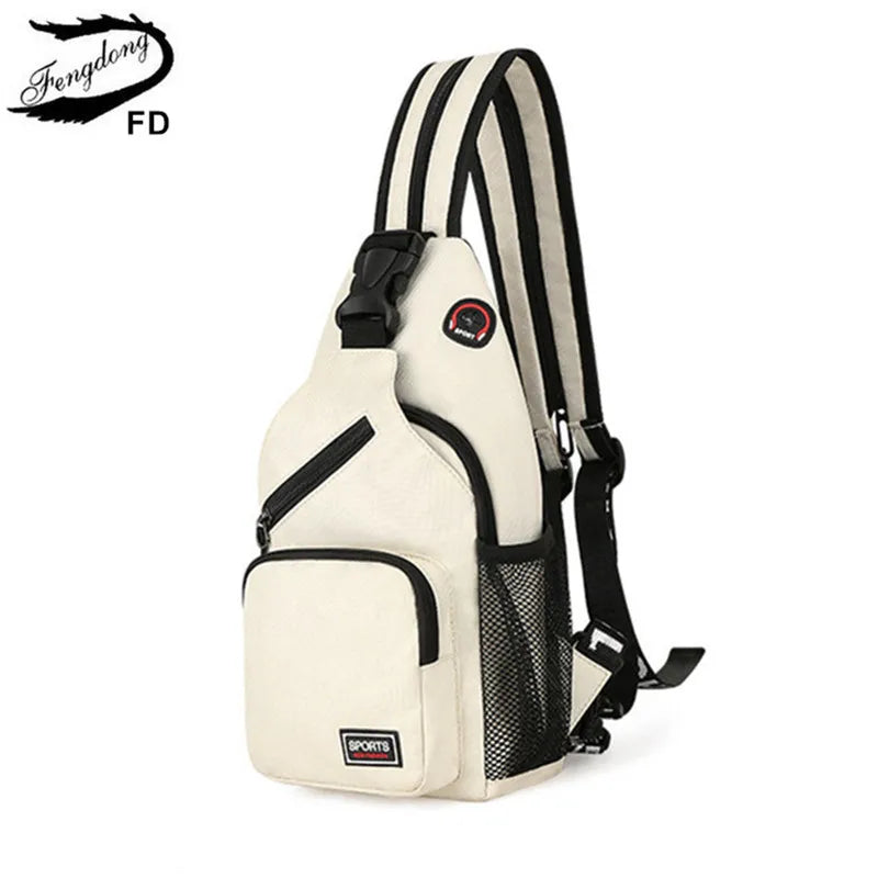 Fengdong women mini backpack small chest bag sling messenger bags female sports bag travel bagpack crossbody bag girl back pack