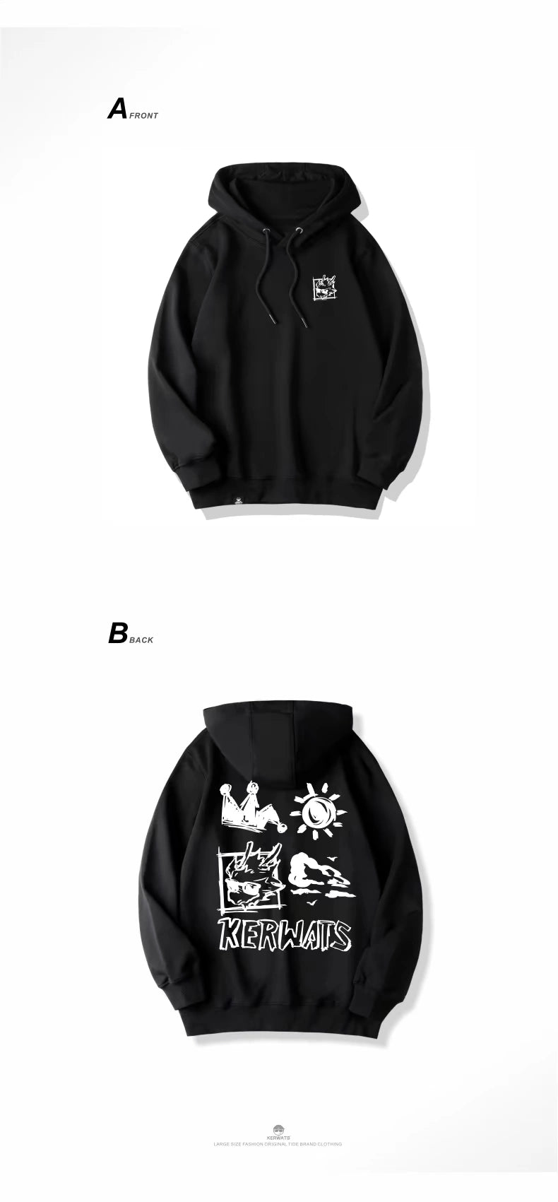 Kerwats Couple Gender-Free Graffiti Printing Sweater