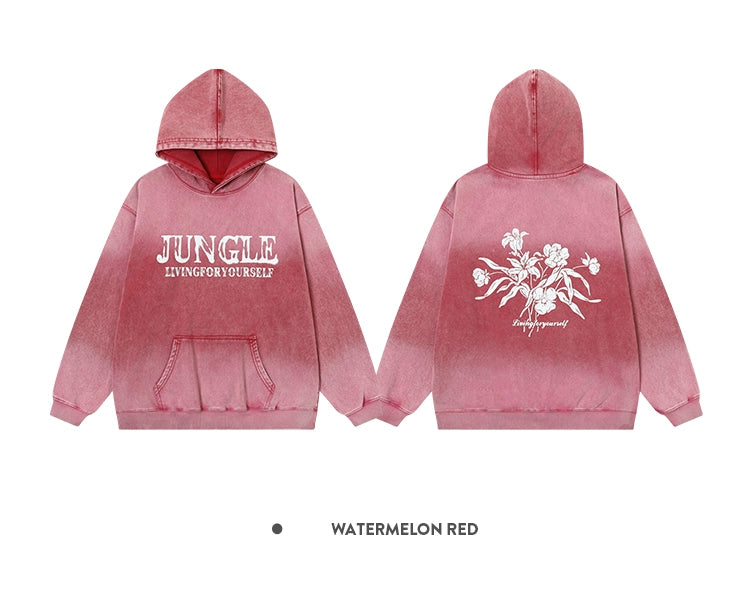 Jungle Tiger Florals Spring and Autumn Couple Hooded Sweater