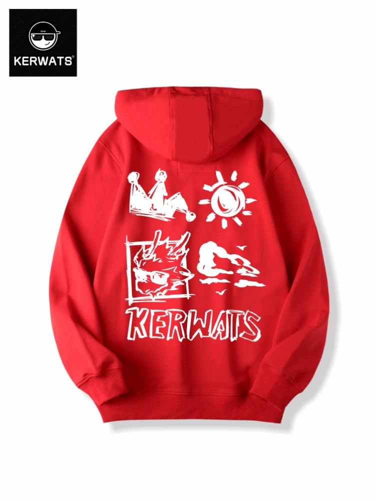 Kerwats Couple Gender-Free Graffiti Printing Sweater
