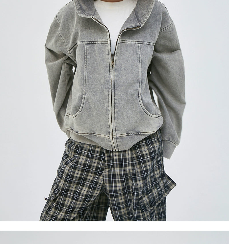 Clamisgold Distressed Cardigan Trendy Cap Sweatshirt