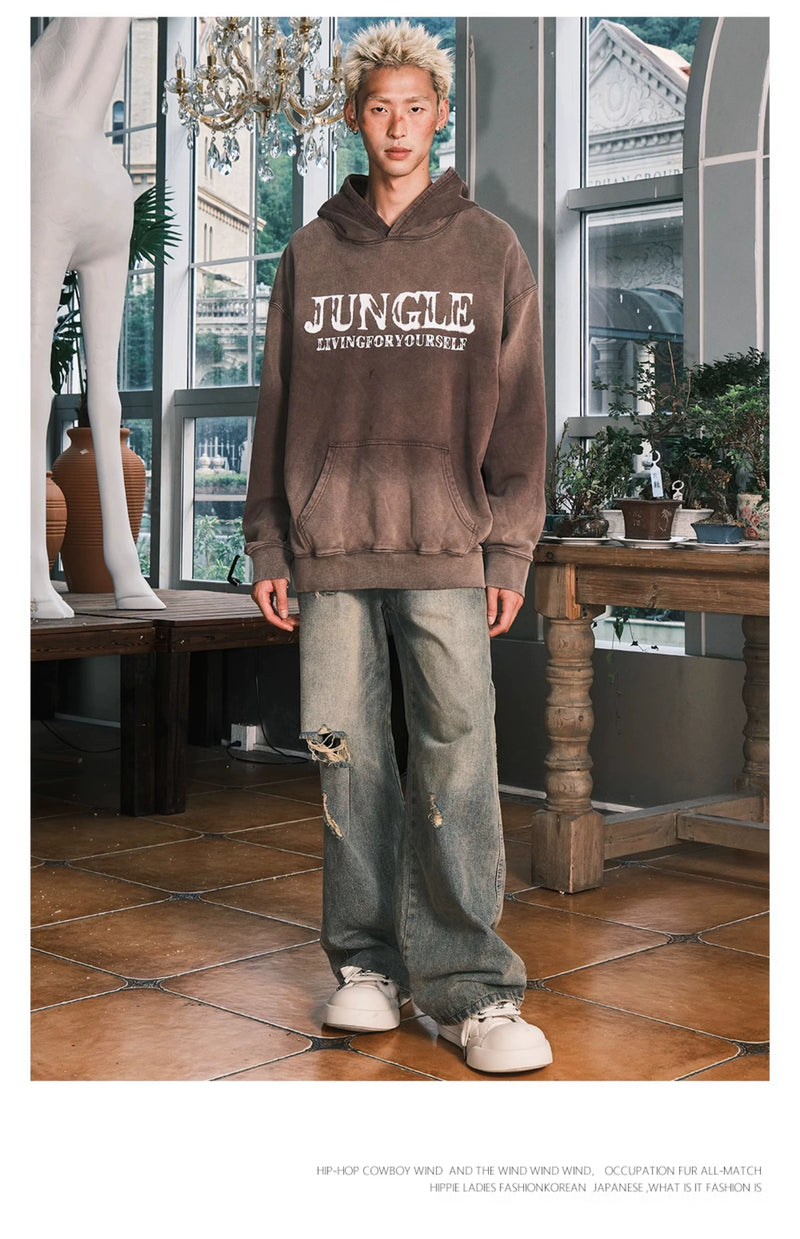 Jungle Tiger Florals Spring and Autumn Couple Hooded Sweater