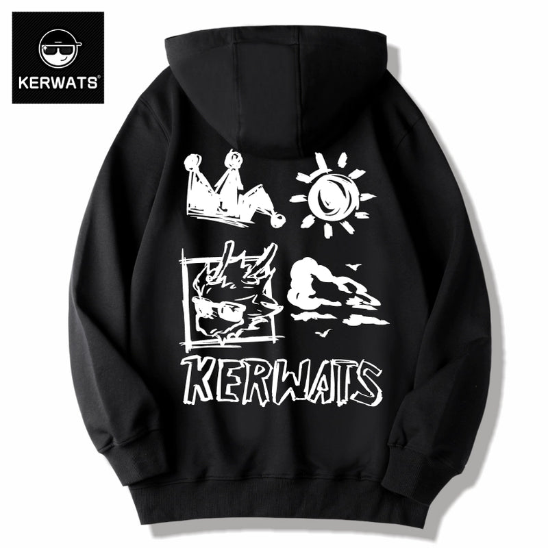 Kerwats Couple Gender-Free Graffiti Printing Sweater