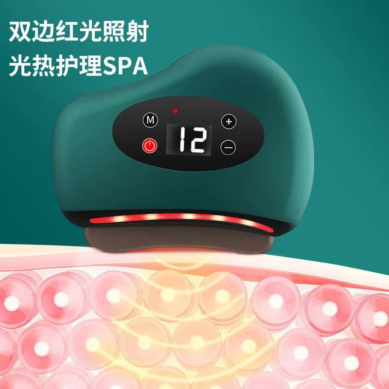 Stone Electric Scrapping Plate Heating Massager Facial Beauty Gua Sha Scraping Massager Universal for Entire Body Dredging Gadget Meridian Brush