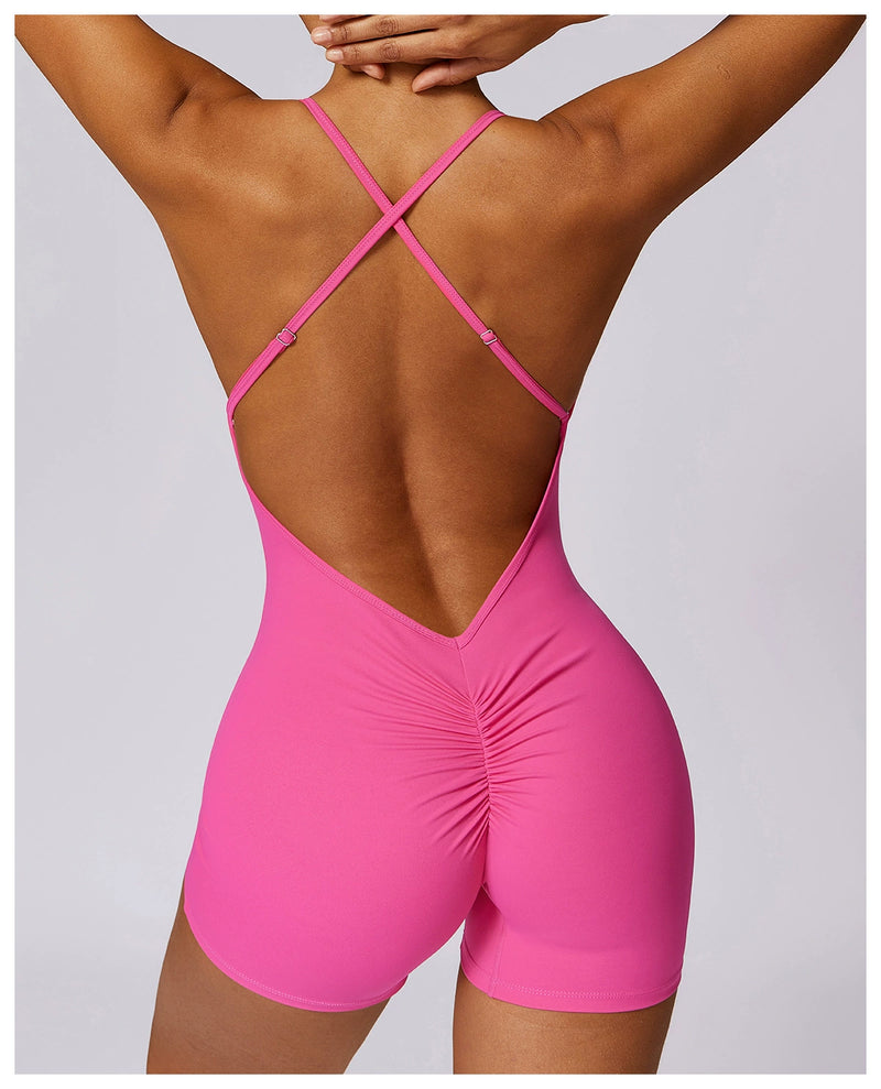 Quick-Drying Nude Feel Hip Lifting Women's Summer Running Sling One-Piece