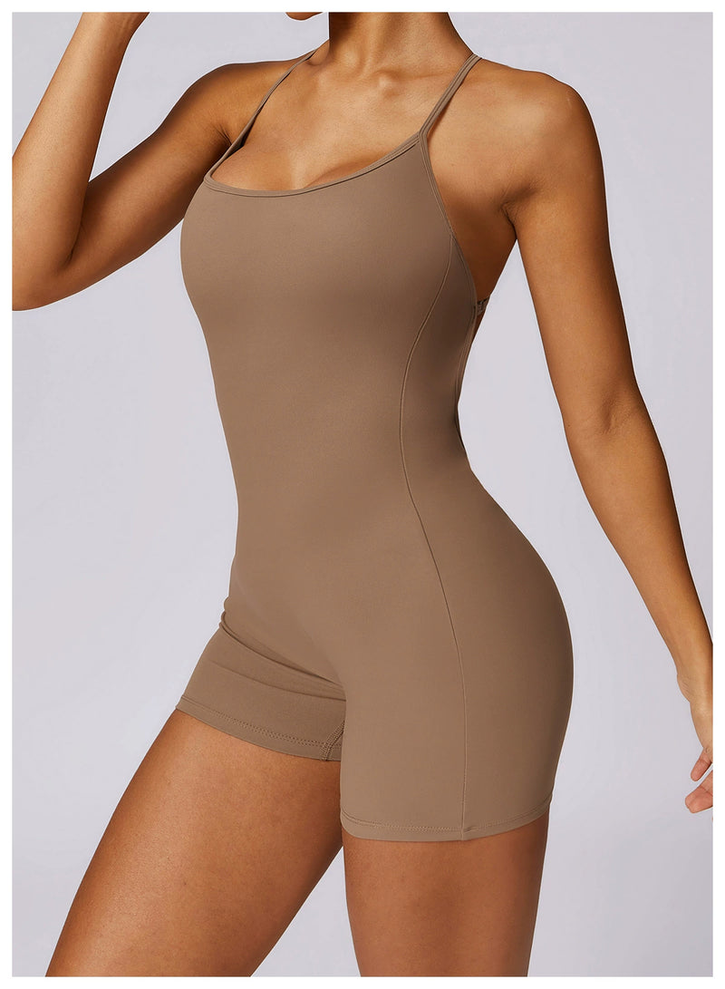 Quick-Drying Nude Feel Hip Lifting Women's Summer Running Sling One-Piece