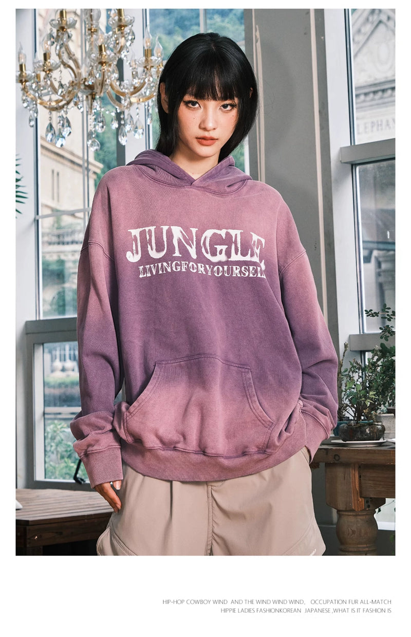 Jungle Tiger Florals Spring and Autumn Couple Hooded Sweater