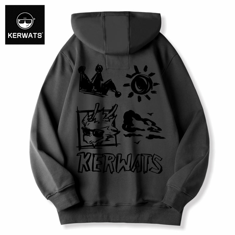 Kerwats Couple Gender-Free Graffiti Printing Sweater