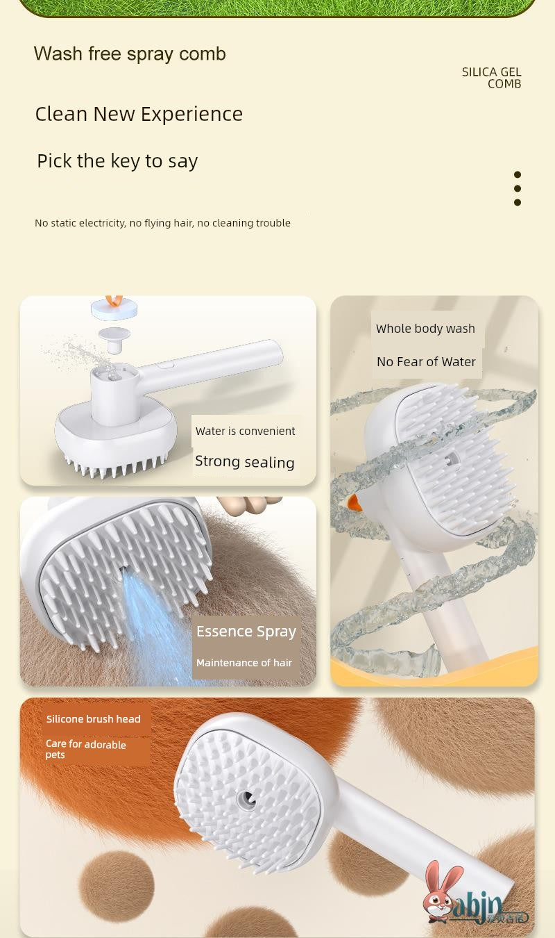 Pet Spray Comb Electric Massage Float Hair Cleaning Dogs and Cats Soft Tooth Care Steam Comb Anti-Flying Hair Cleaning Supplies