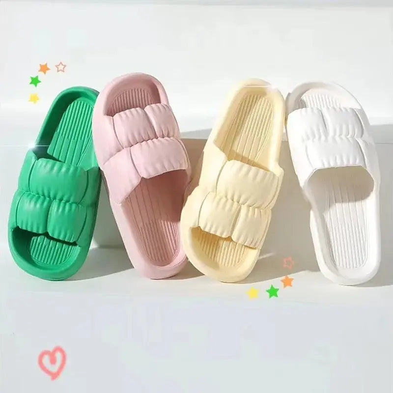 Soft Bottom Slippers for Women Home Bathroom Home Bath Non-slip Couple Summer Sandals for Men Summer Wear Comfortable