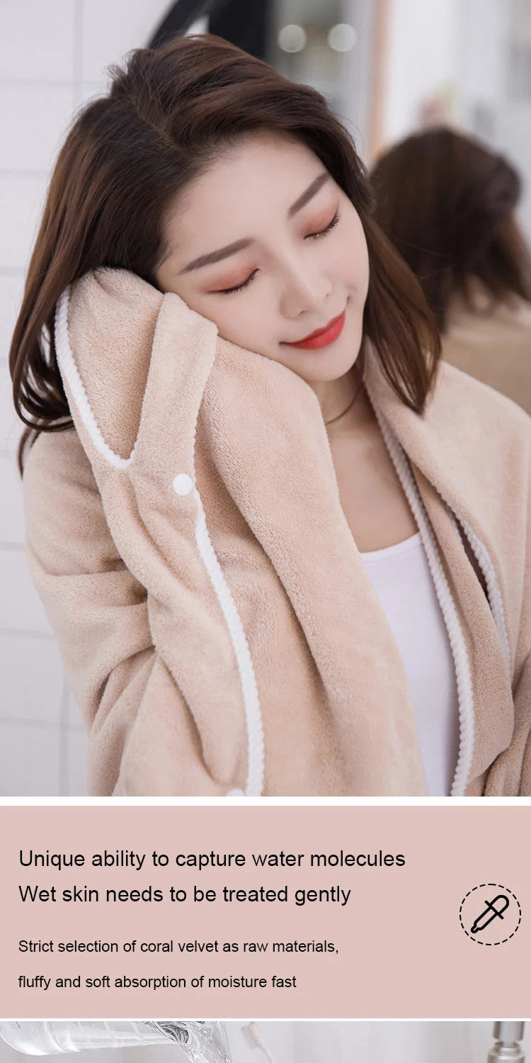 Pocket Coral Velvet Shower Skirt Pure Cotton Thickened Strong Absorbent Pack Bath Towel Chest Wrap Wearable Bath Towel