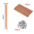 30/50pcs Wooden Candle Wick Set With Clip Base Smokeless Candle Wicks for DIY Paraffin Candle Jar Making Candle Making Supplies