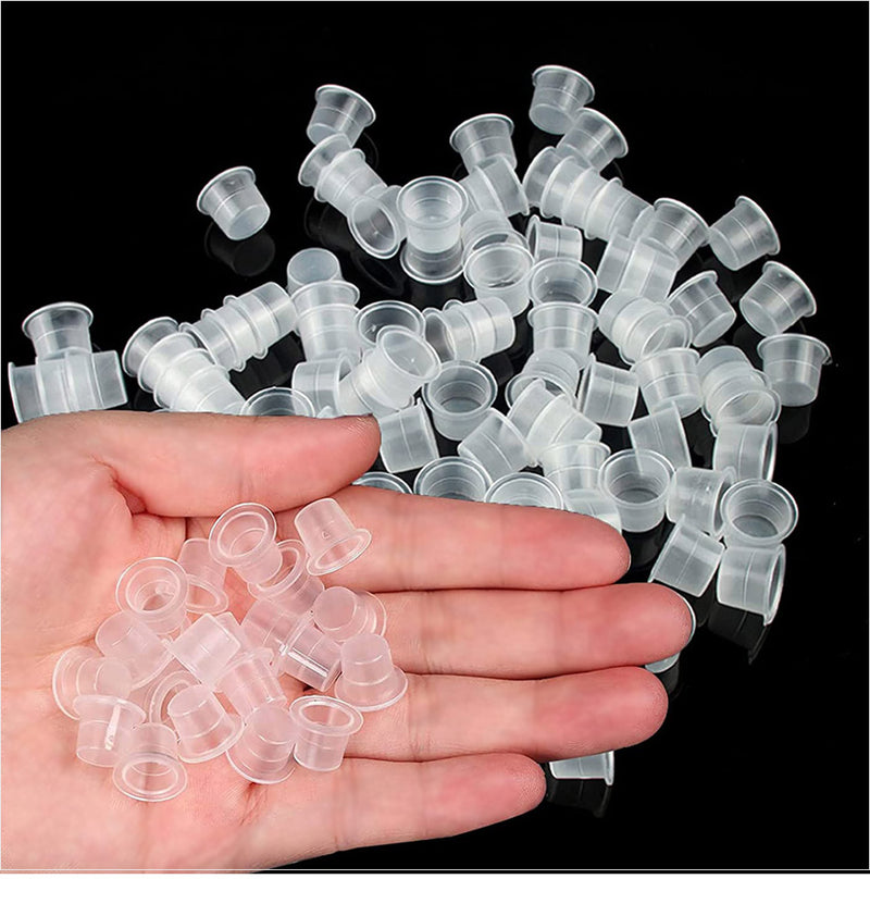 100pcs S/M/L Disposable Tattoo Ink Cups Plastic Pigment Clear Holder Container Caps Tattoo Permanent Makeup Microblading Supply