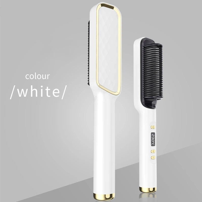 Electric Multifunctional Straight Hair Straightener Comb Hot Comb Negative Ion Anti-Scalding Styling Tool Straightening Brush