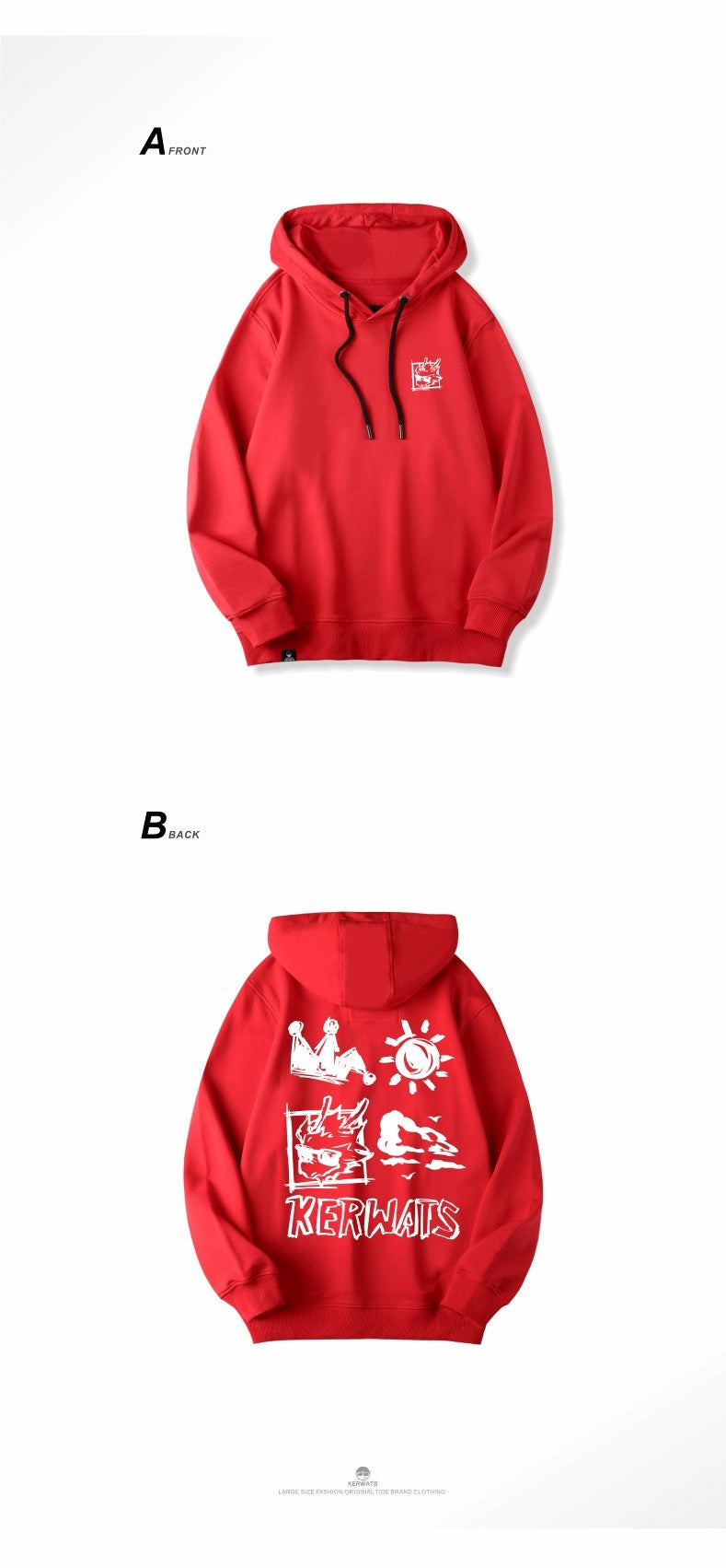 Kerwats Couple Gender-Free Graffiti Printing Sweater