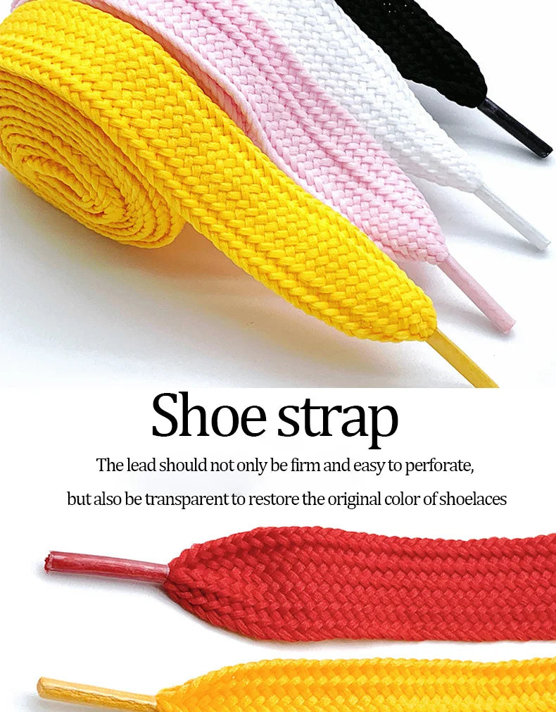 1 Pair 20mm Wide Thickened Flat Monolayer Colored High Quality Soft Laces Board Shoes Canvas Shoes For Sneakers Sports Shoelaces