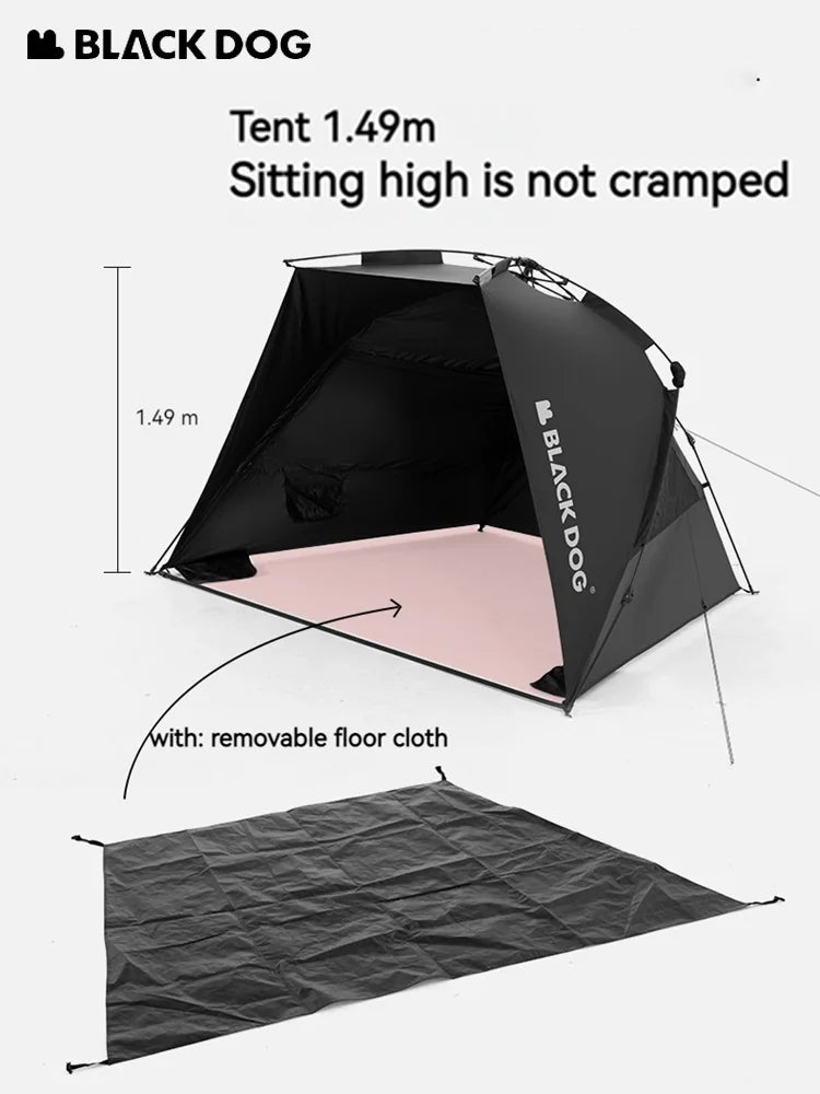 Naturehike Blackdog Automatic Sunshade Tent Camping Dome Tent for 2-3 People Outdoor Travel Picnic Beach 150D Waterproof 3000mm