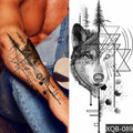 Wolf Men Waterproof Temporary Tattoo Sticker Arm Cool Art Hipster Snake Black Transfer Washable Clock Totem