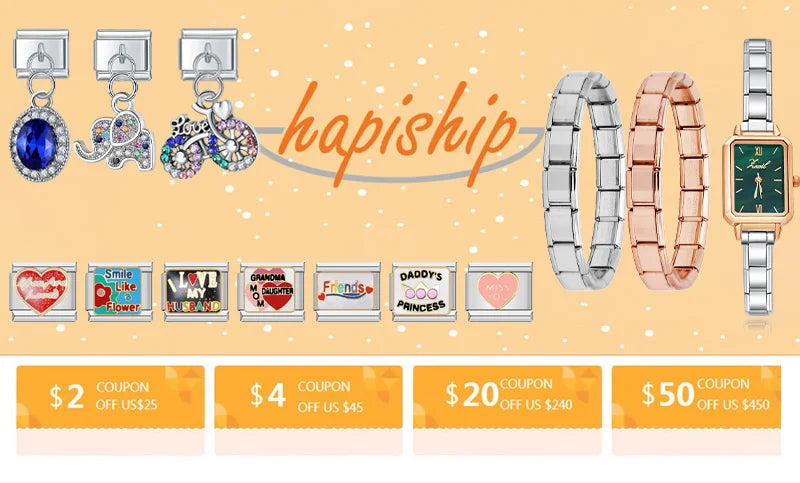Hapiship 2022 New Fashion Food Hamburger Ice Cream Charm Italian Links Fit 9mm Bracelet Stainless Steel Jewelry DIY Making DJ585