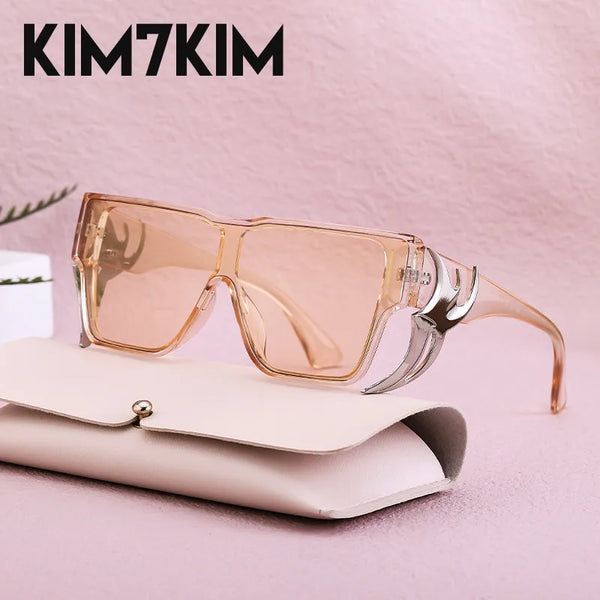 Oversized Square Punk Sunglasses 2024 Fashion Luxury Brand Big Frame Sun Glasses For Men Women Trends one-Pieces Sunglass UV400