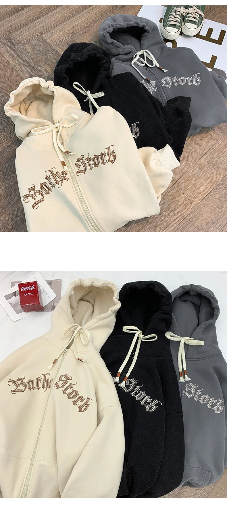 Y2k Women Vintage Zip Up Hoodies Harajuku Casual Letter Print Drawstring Hooded Sweatshirts Korean Goth Streetwear Jackets Coats