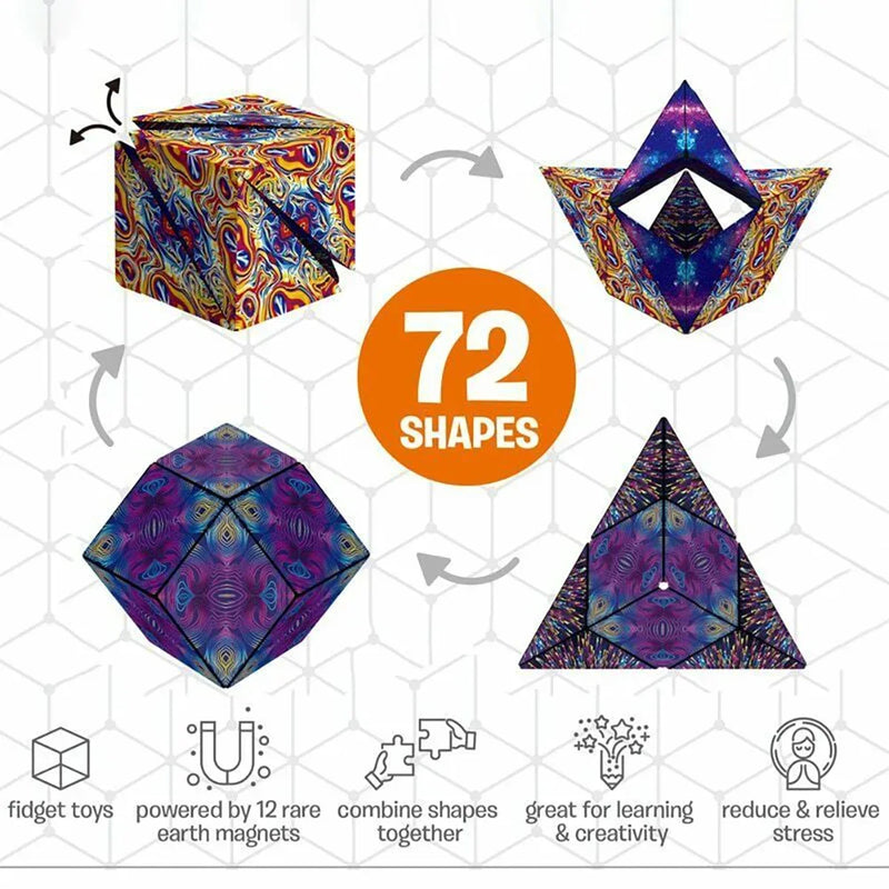 NEW Geometric Variable Magnetic Cube 3D Decompression Thinking Training Children's Puzzle Puzzle Cube Decompression Toys