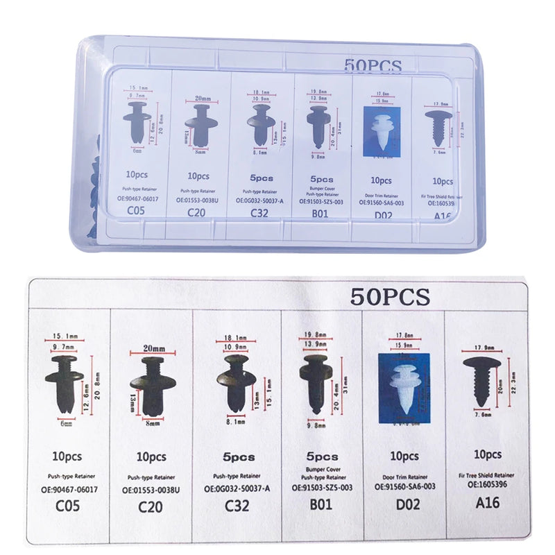 Auto Fastener Clip Mixed Car Body Push Retainer Pin Rivet Bumper Door Trim Panel Fastener Kit Car Clips Box or Bag packaging
