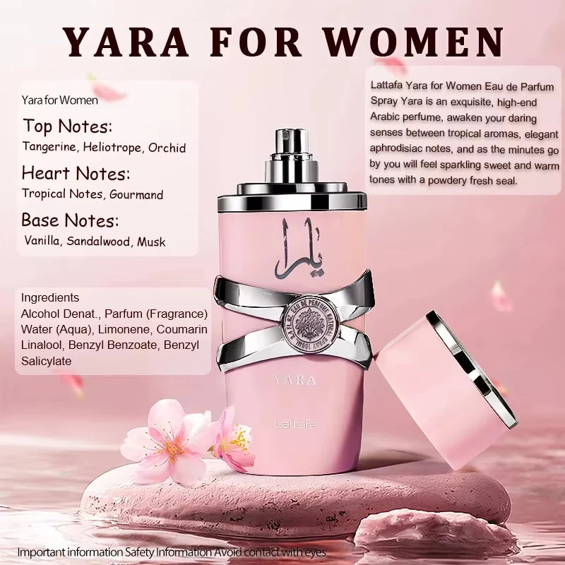 Yara Perfumes 100/35ml Luxury Brand Lasting Fragrance Women Perfume Spray Floral Scent Eau De Parfum Cologne Moi Tous Asad