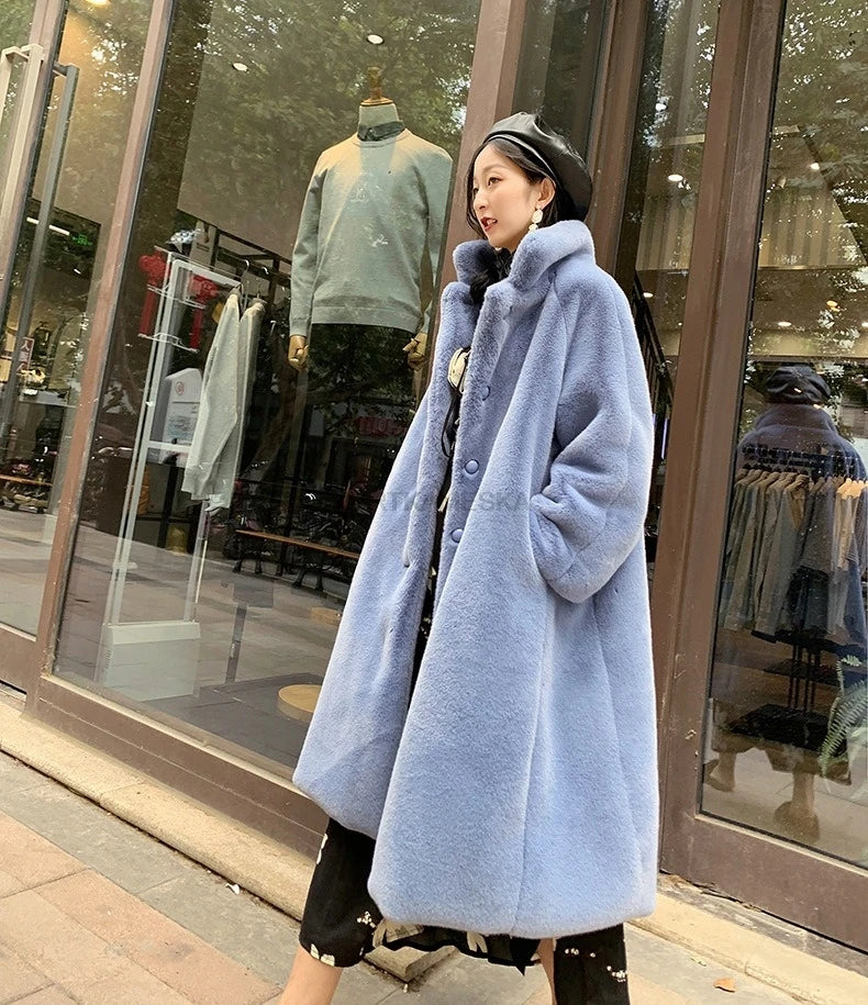 Winter Coat Women Mink Fur Loose Jacket Fur Coat Korean Style Oversized Streetwear Female Plush Cardigan Outwear Jackets