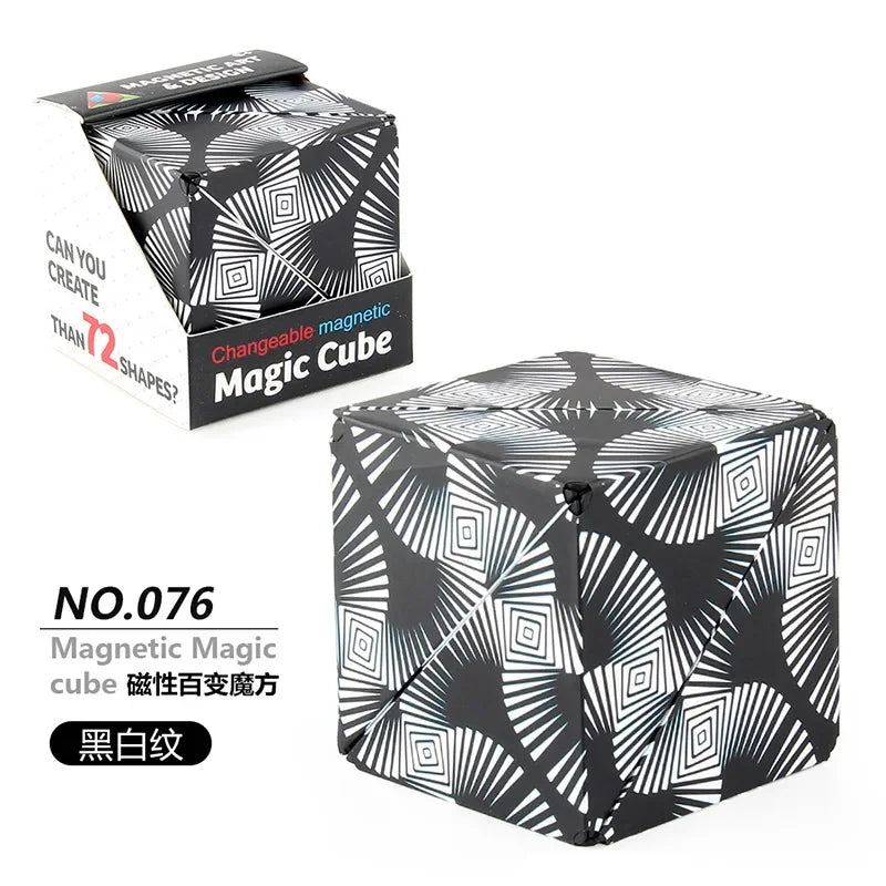 Variety Geometric Changeable Magnetic Magic Cube Anti Stress 3D Hand Flip Puzzle Cube Kids Stress Reliever Fidget Toy