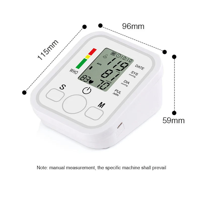 Medical Digital Arm BP Blood Pressure Monitor Automatic Tensiometer Tonometer Sphygmomanometer Heart Rate Pulse Meter Oximeter