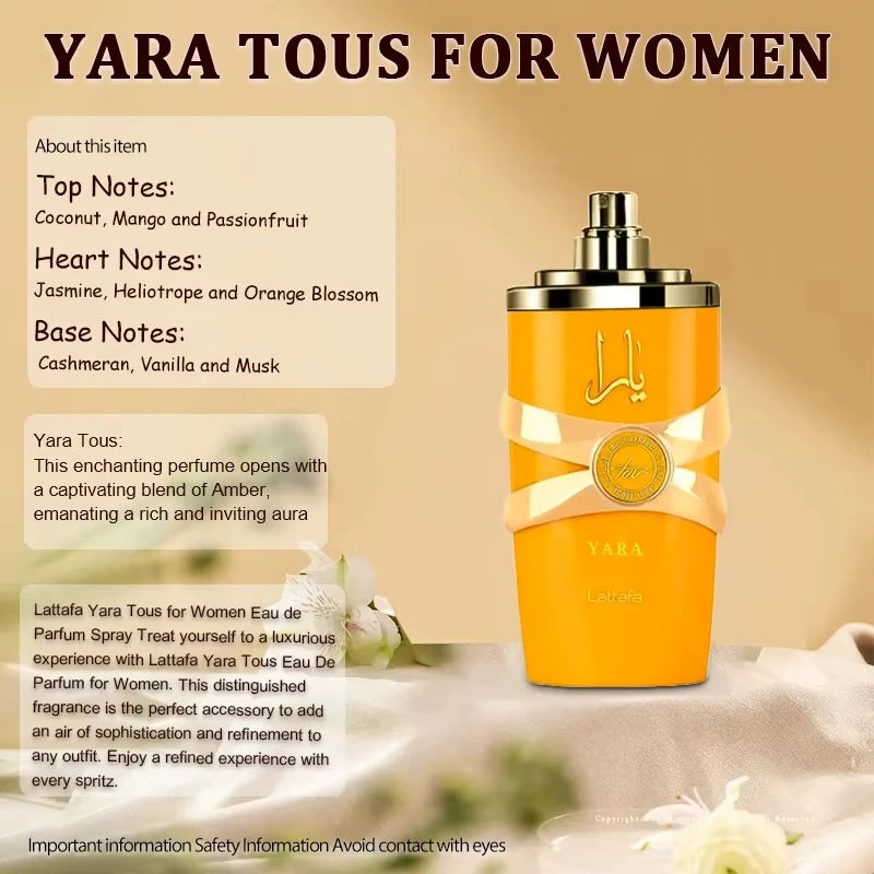 Yara Perfumes 100/35ml Luxury Brand Lasting Fragrance Women Perfume Spray Floral Scent Eau De Parfum Cologne Moi Tous Asad