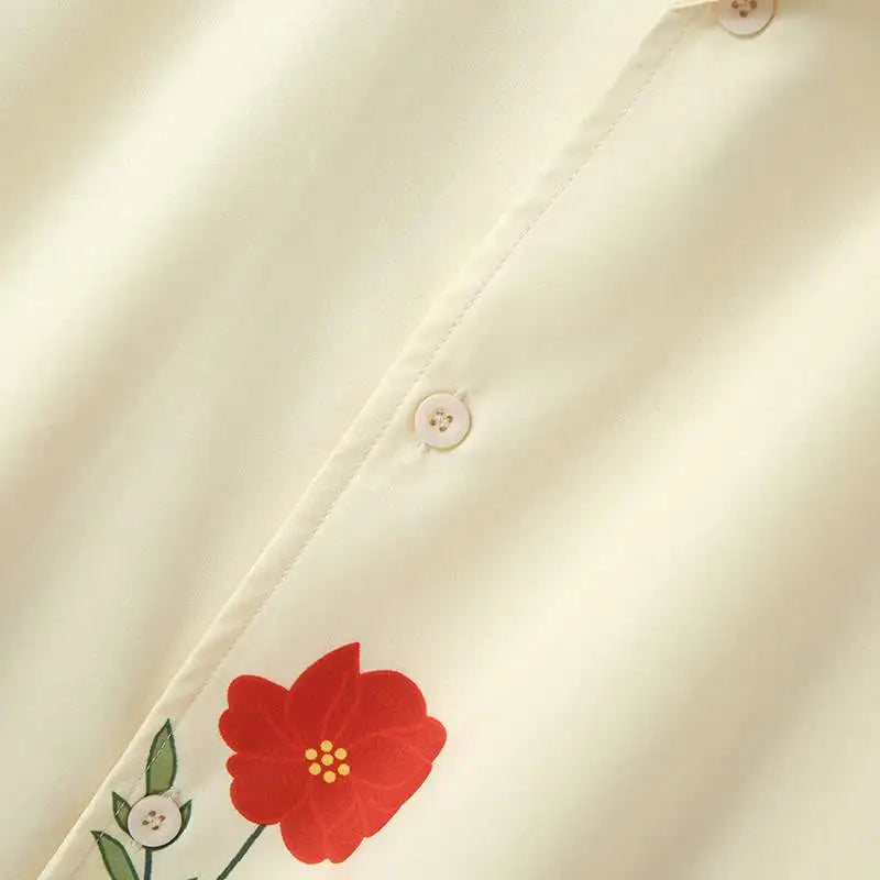 2023 Men Shirt Flower Printing Lapel Short Sleeve Loose Summer Streetwear Men Clothing Korean Style Casual Shirts S-5XL INCERUN