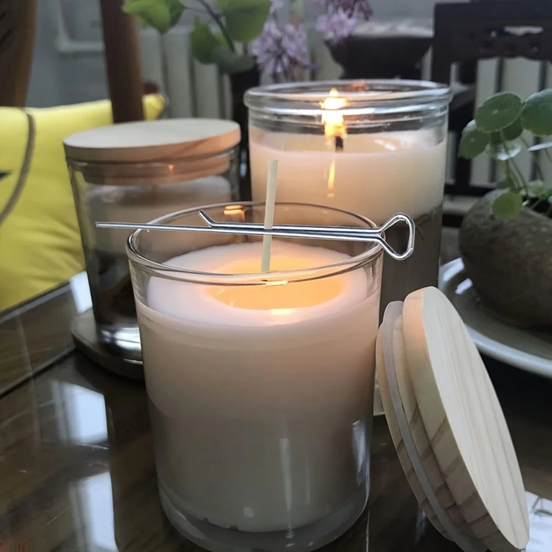 5/10Pcs 4.3 Inch Candle Wick Holders Clip Wick Fixer Stainless Steel Holders for Candle Making Metal Wick Centering Device Tools