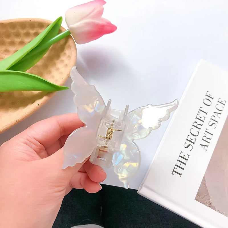 1PC 2024 New Butterfly Hair Claw Sweet French Acetate Fiber Hair Clamps Colorful Hair Decorate Long Hair Accessories Hair Clip