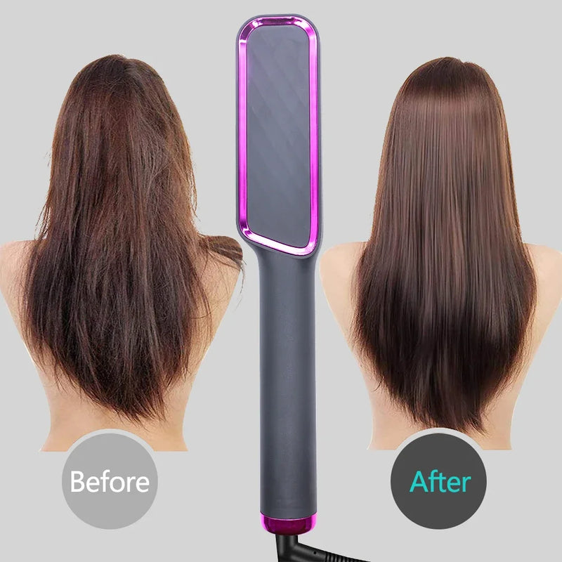 Electric Multifunctional Straight Hair Straightener Comb Hot Comb Negative Ion Anti-Scalding Styling Tool Straightening Brush