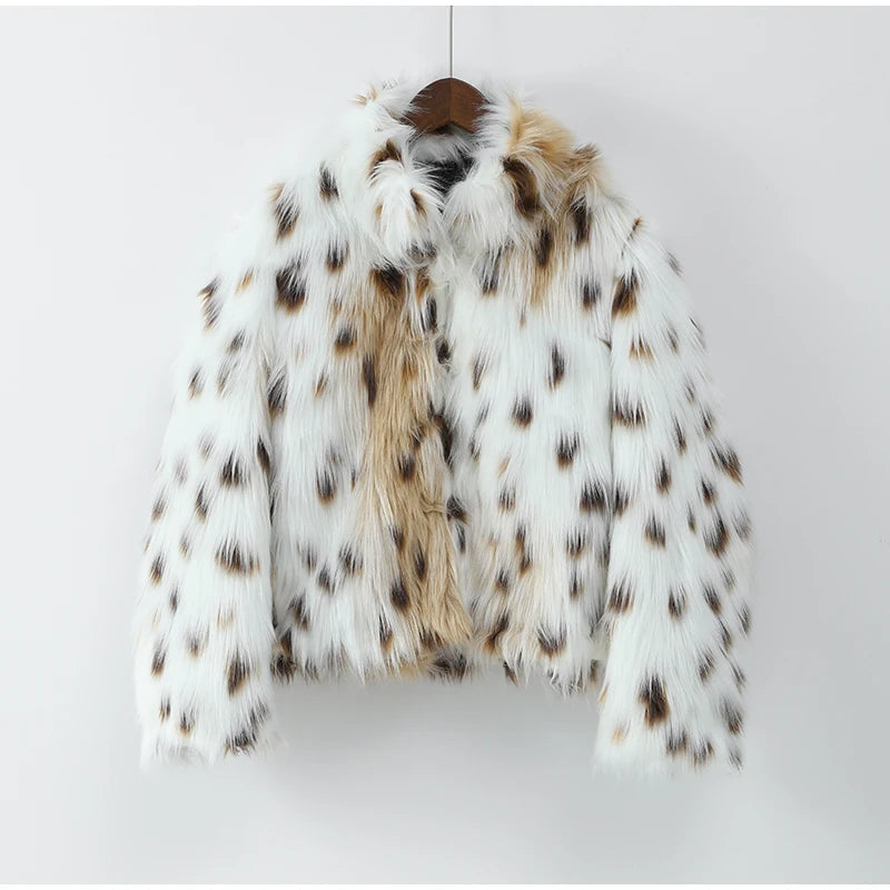 Luxury Winter Loose Women's Thick Fluffy Faux Fur Coats Fashion Solid Cropped Oversized Warm Jacket 2024 New Lady Chic Outerwear
