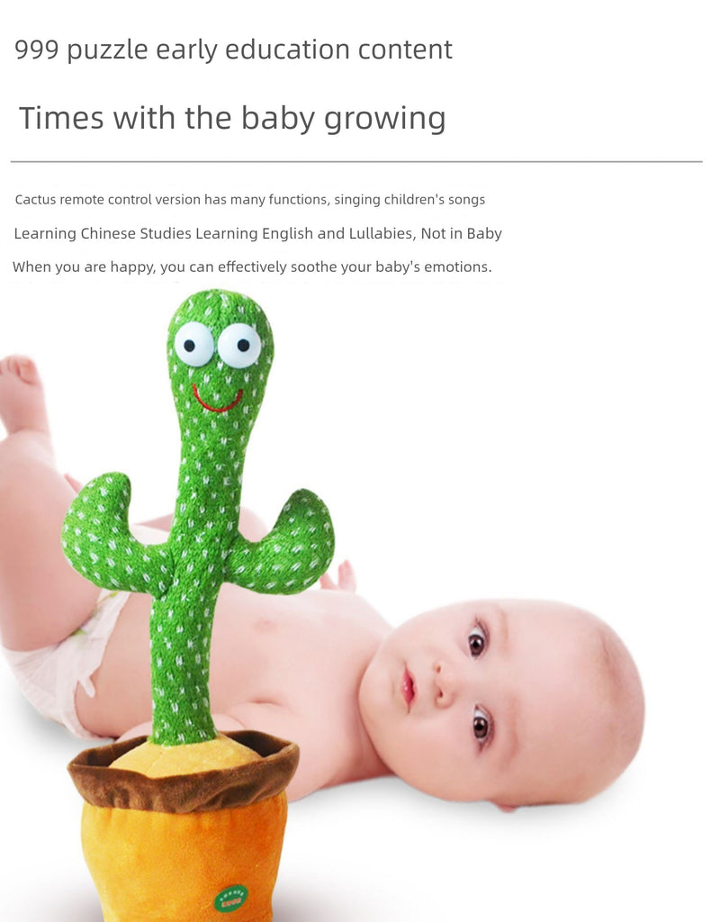 Cactus Toys Learn to Speak and Sing and Dance Sand Carving Dolls Kids Music Coax Baby Repeat Reading Comfort