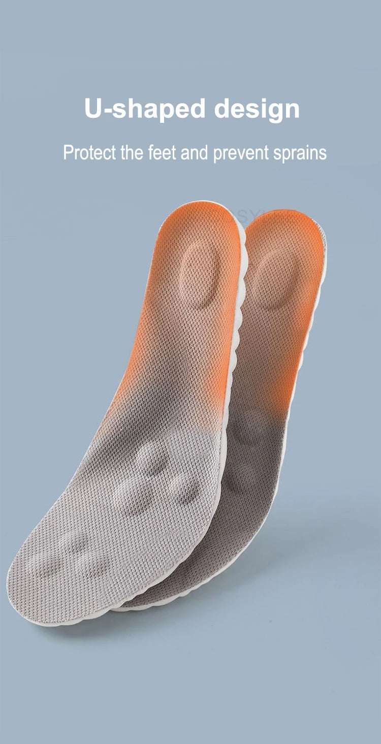 High Elasticity Latex Sport Insoles Soft Shoe Pads Arch Support Orthotic Insoles Breathable Deodorant Shock Absorption Cushion
