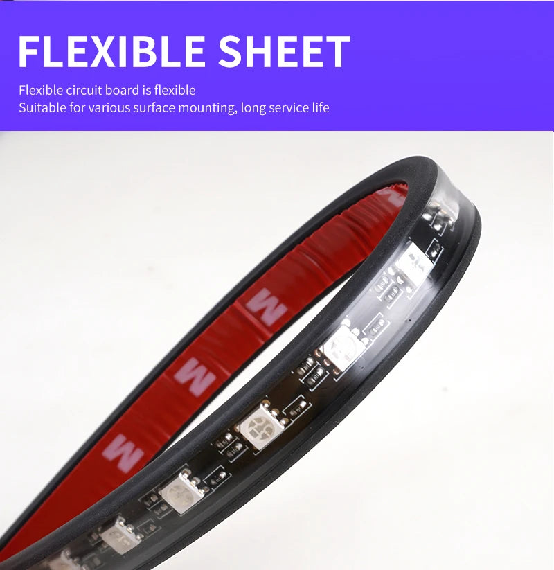 Universal Car RGB Ambient Lights LED Strip Interior Atmosphere Lamps 8 Colors Decorative Off Road 4x4 SUV Automobile Accessories