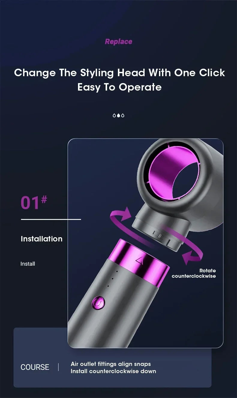 5 In 1 Hair Dryer Negative Constant Anion Hair Dryer Brushless Motor For FastDrying Multifunctional Hair Straightener StylerComb