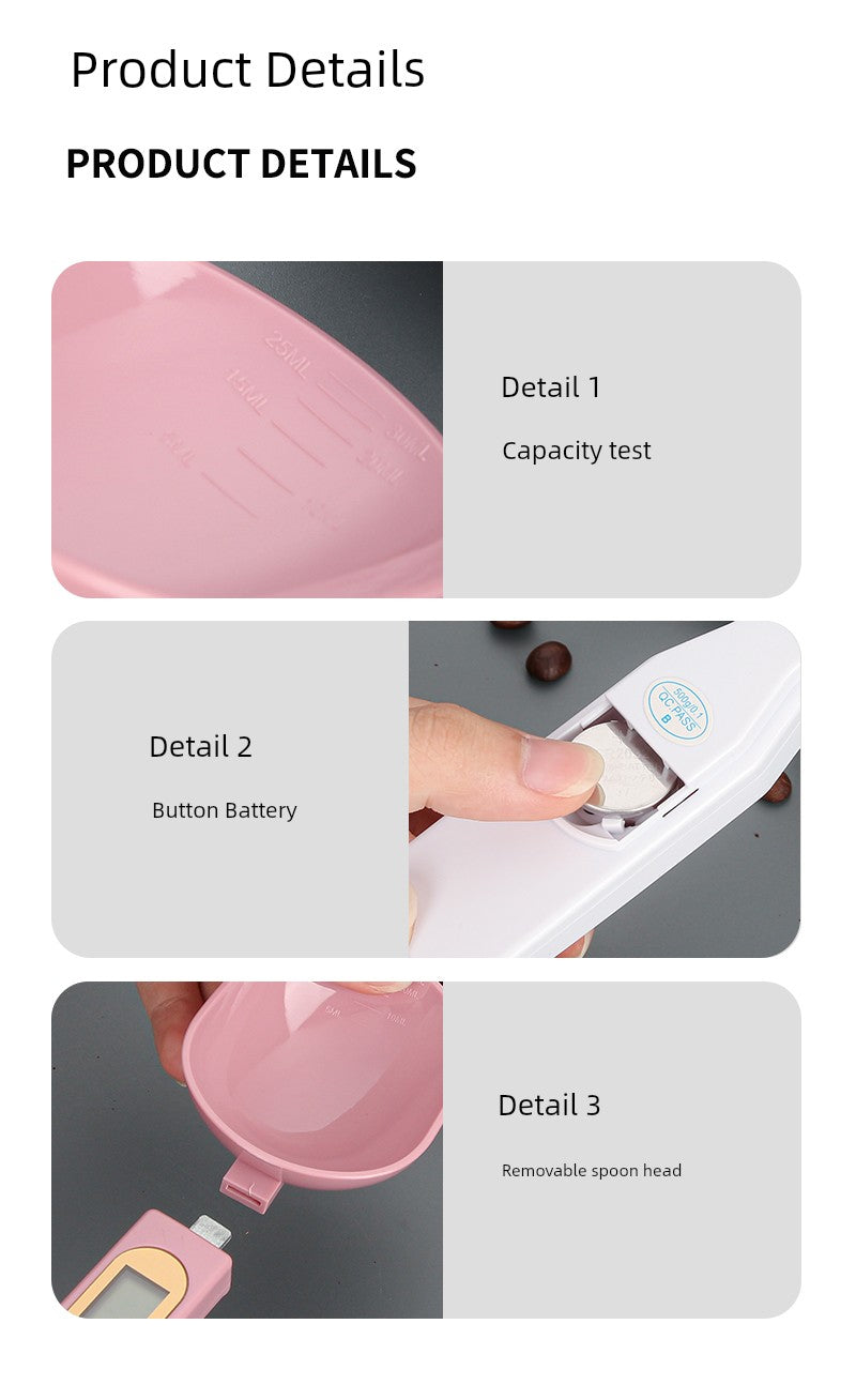 Electronic Scale Measuring Spoon Scale High Precision Grams Spoon Ground Coffee Weighing Spoon Baby Milk Powder Weighing Scale Measuring Spoon Measuring Spoon