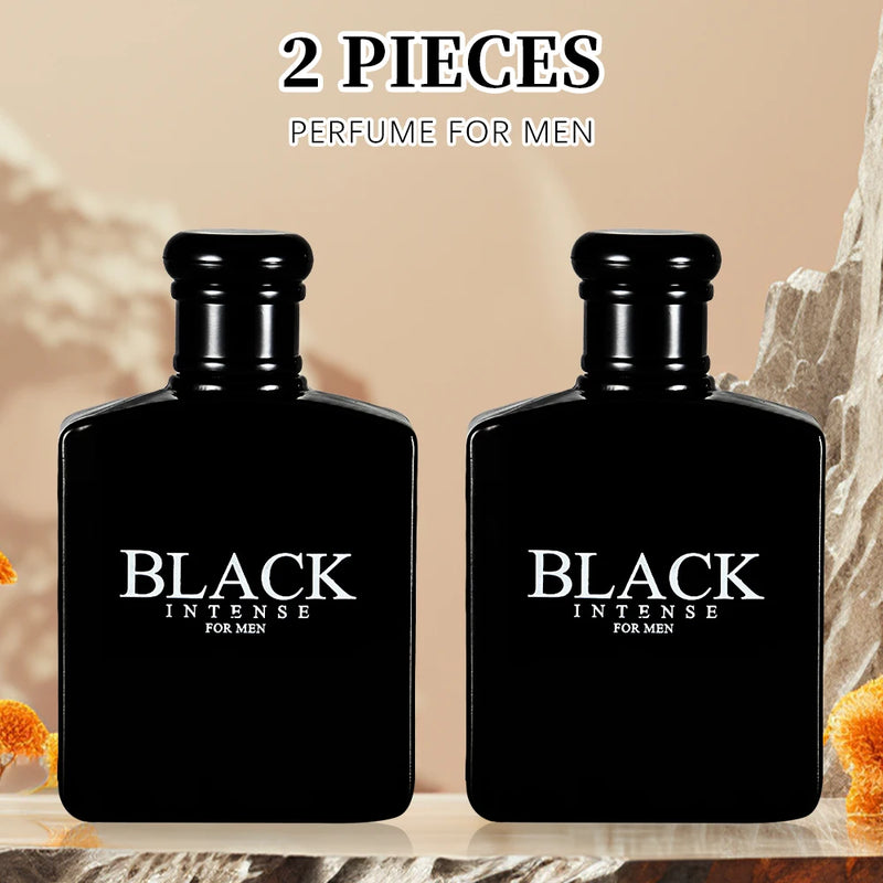 BLACK CHARM Eau de Parfum Spray 2 Pcs 3.4 Ounce / 100 Ml Woody Aromatic Fragrance for Men Men's EDP Perfumes Fruit, Woody, Flora