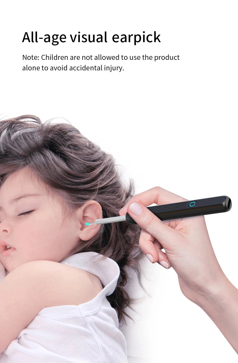 NATFIRE NE3 Ear Cleaner High Precision Ear Wax Removal Tool with Camera LED Light Wireless Otoscope Smart Ear Cleaning Kit
