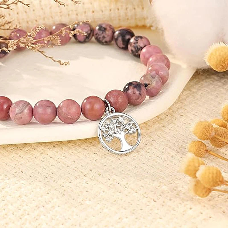 Tree of Life Bracelet for Women Lady,  Natural Stone Bracelet Gifts for Grandma, Birthday Christmas Wedding Mothers' Day Gifts