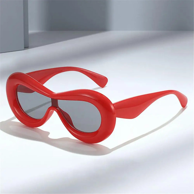 New in Wraparound One-Piece Sunglasses For Men Women Fashion Retro Brand Design Shades Eyewear Candy Color Goggle Sun Glasses