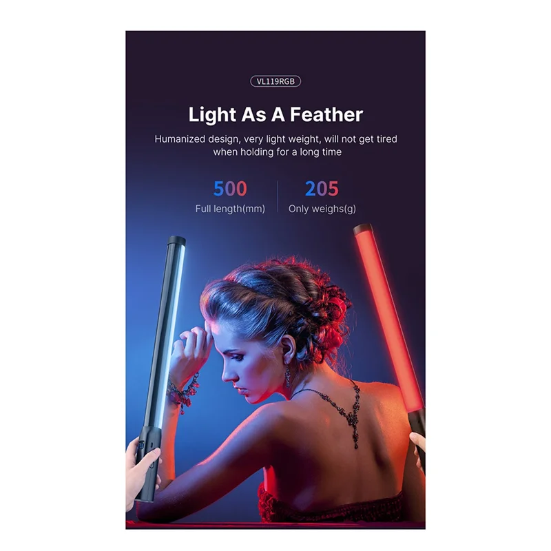 DLXY Ulanzi VL119 RGB Stick Light Handheld Light Wand LED Video Light Portable Photography Lighting Fill Lamp